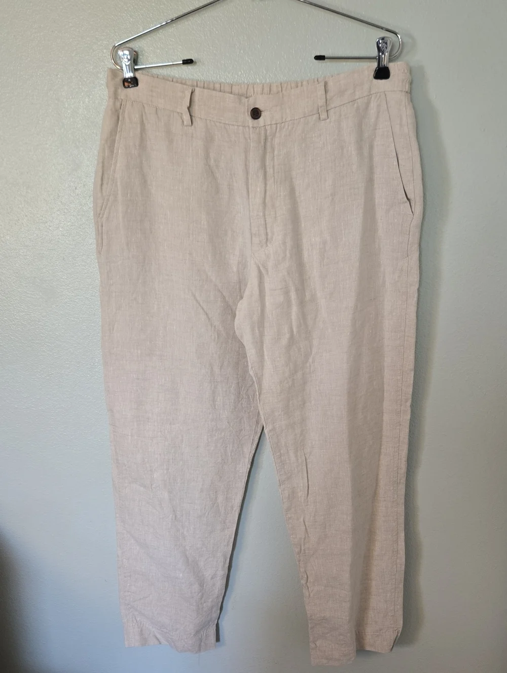 Zara | Classic Beige Linen Trousers Size Large
